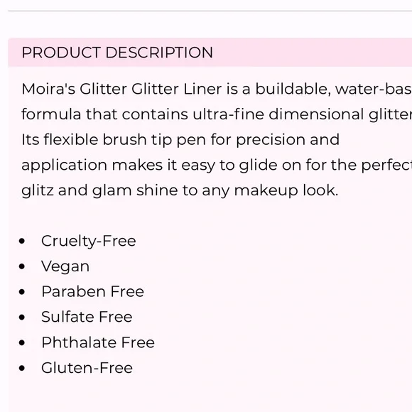 NWT Moira Glitter Glitter Liner in Super Sparkle - Picture 11 of 14